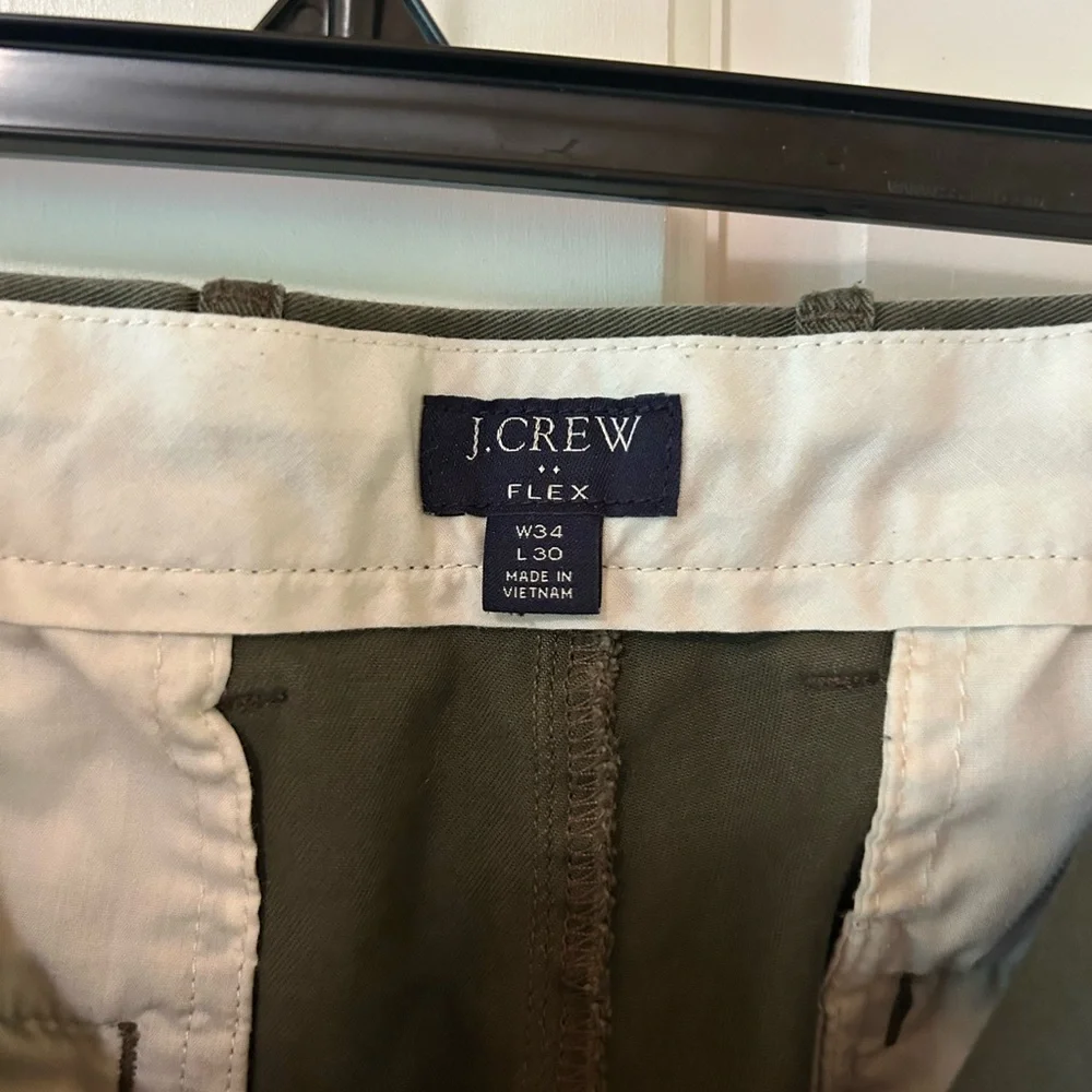 J. Crew Green Chinos Slim Fit Cotton Blend- 34/30 slim